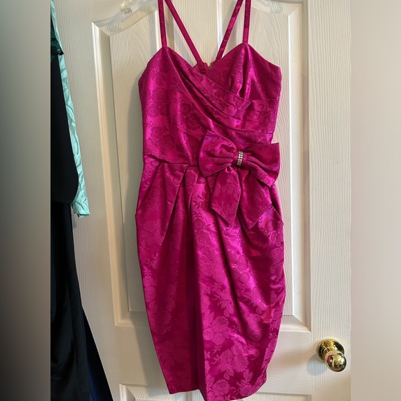 Bright Fuchsia Party Dress with jacket - Picture 2 of 5